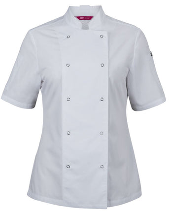 Ladies S/S Snap Button Chefs Jacket